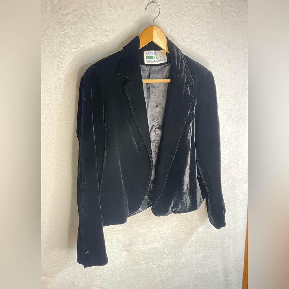 Vintage black velvet evening jacket
